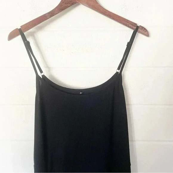 Black Sleeveless Adjustable Straps Ribbed Midi Dress Size XXL - Picture 3 of 6